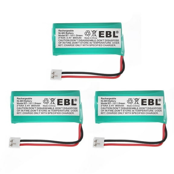 EBL 2.4V 900mAh Power Battery for Uniden BT-1011 BT-6010 BT-8000 CS6219 Cordless Phone, 3-Pack