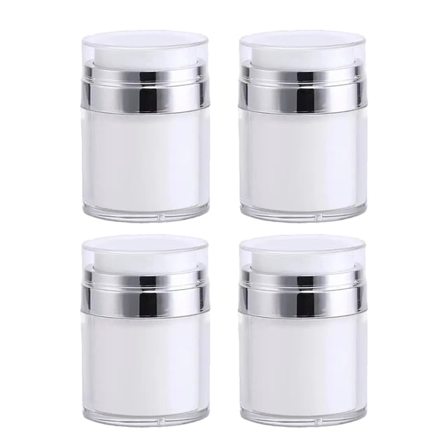 4pcs Travel Refillable Airless Pump Bottles Leak-Proof Airless Lotion Dispensers