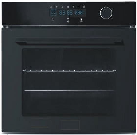 Rugerasy 24" Electric Single Wall Oven, Built-in with 2.5 Cu. Ft. Capacity, 360° Rotisserie, Timer, and 3000W Power in Stainless Steel Finish with Easy-to-Use Mechanical Knobs
