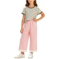 thumbnail image 2 of LvhaoGJOB Little Kids Girls T-Shirt and Pants Outfit Set - Elastic Waist, 2 of 6