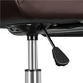 thumbnail image 5 of Yaheetech Height Adjustable Office Chair Mid Back PU Leather 360° Swivel Large Seat Stylish Office Chair on Wheels with Armrests, Brown, 5 of 9
