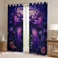 thumbnail image 2 of Feelyou Retro Princess Ribbon Blackout Curtains Set of 2 (52x84 Each) for Female, Farmhouse Groovy Floral Window Curtains, Countryside Curtains and Drapes, Curtains and Drapes Home Decor, 2 of 6