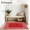thumbnail image 3 of ODIKA 4'x6' Machine Washable Non-Slip Area Rug, Joyful Celebration Semicircular Entryway Seasonal Doorway High Traffic Rug, Red, 617640, 3 of 7