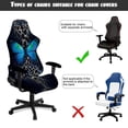 thumbnail image 5 of TSOVTHRID Blue Butterfly Leopard Print Office Chair Covers Stretch Gaming Chair Cover Scratch Proof Furniture Protector Breathable Reclining Gamer Armchair Slipcovers for Dormitories, 5 of 7