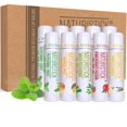 thumbnail image 1 of Set de regalo de 10 bálsamos labiales de Naturistick. Aromas variados. Ingredientes Naturales. Las mejores barras labiales de cera de abejas para labios secos y agrietados. Hecho en EE.UU. para homb, 1 of 5