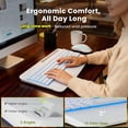 thumbnail image 3 of Rechargeable Backlit Wireless Keyboard and Mouse Combo, Ergonomic with Wrist Rest & Phone Holder, Silent for Windows/Mac/Chrome OS - Cloud White, 3 of 9