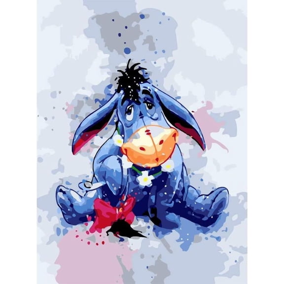 DIY 5D Stitch Diamond Art Kits for Adults Kids, Eeyore Paint by Diamonds Gem Painting Kits for Home Wall Decor 12x16 inch