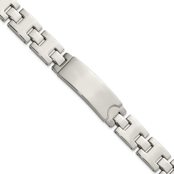 Stainless Steel Bracelet ID Men's 13.3 mm 9 in Polished Plate