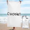 thumbnail image 1 of Toalla de playa de microfibra con diseño de paz, amor y convivencia religiosa, suave, para desfiles, natación, yoga, mujeres y hombres, 1 of 4