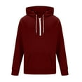 thumbnail image 6 of RYDCOT Men's Quarter Zip Hoodie Waffle Knit Hooded Sweatshirt Loose Fit Casual Long Sleeve Pullover Workout Jackets with Pockets Wine, 6 of 6
