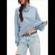 thumbnail image 2 of Sudaderas para Mujer, Suéteres de Cuello Redondo de Gran Tamaño, Blusas de Larga, Ropa de Otoño Invierno 2025 Azul M, 2 of 10