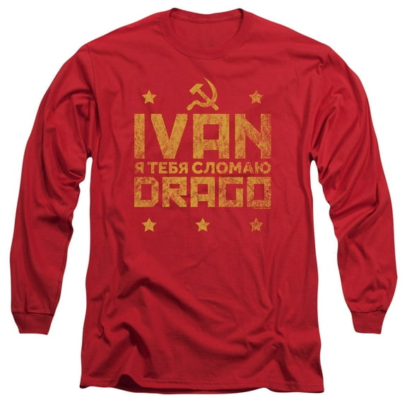 Rocky Iv Drago Break Long Sleeve Adult 18/1 T-Shirt Red