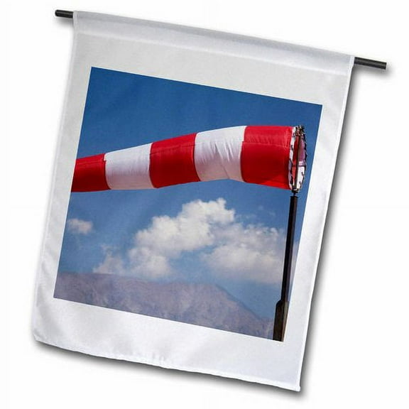 3dRose, Wind Sock, Aviation, Vitacura Airport, Santiago, Chile - SA05 DWA0057 - David Wall, 12 x 18 inch Garden Flag
