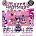 thumbnail image 3 of Decoración para fiesta de cumpleaños con temática de Sanrio, Hello Kitty, Kuromi, Cinnamoroll, globos, pancarta, vajilla, suministros para fiesta, baby shower, 3 of 5