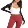 thumbnail image 3 of Women Yoga Crop Cardigan Top Exercise Long Sleeve Open Front Solid Shrug Tops for Sports, 3 of 5