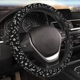 thumbnail image 1 of Music Note Black White Steering Wheel Cover Car Accessories r Auto Steering Wheel Covers Protector Universal 15h, 1 of 4