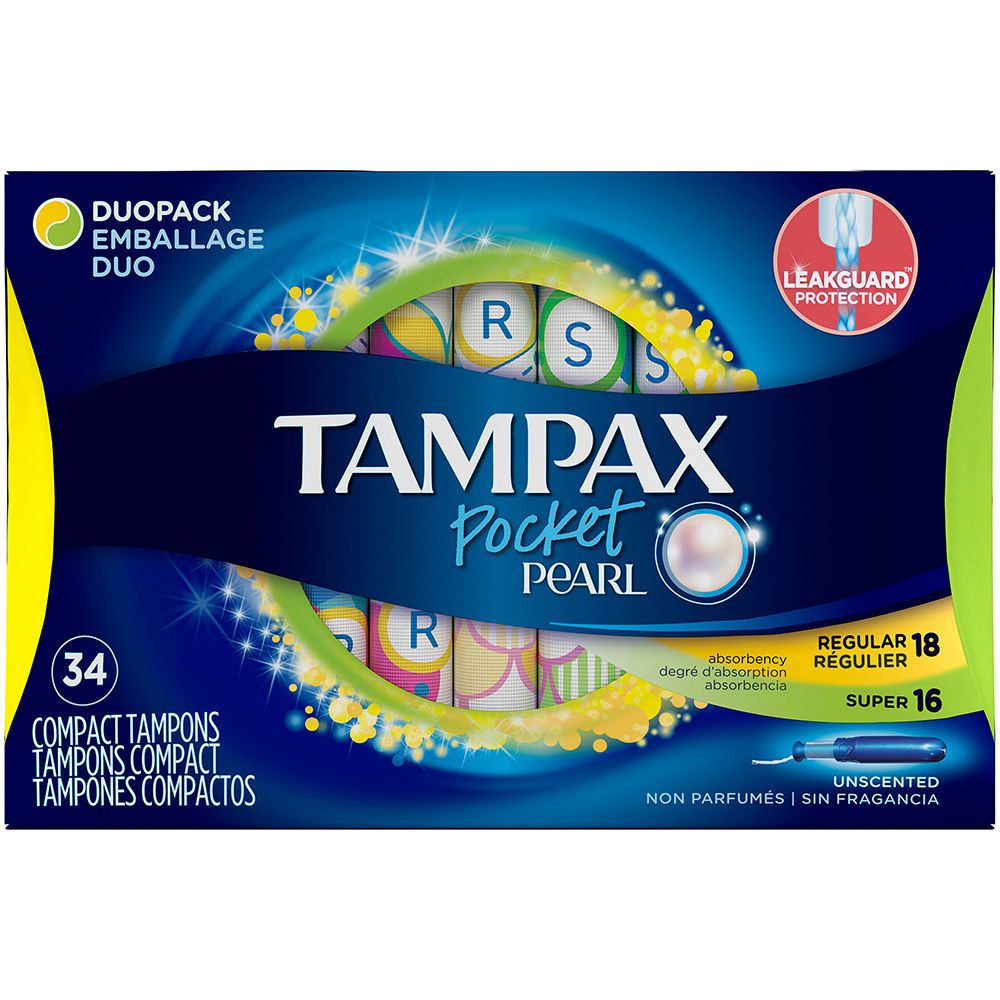 A Product of Tampax Pocket Pearl Duopack Unscented Compact Plastic