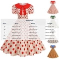 thumbnail image 2 of Karymi Spring Dresses Retro Polka Dot Swing Midi Dress, Peter Pan Collar Bow Puff Short Sleeve Back Zipper Vintage Hepburn Party Sundress Easter Dresses for Women, 2 of 8