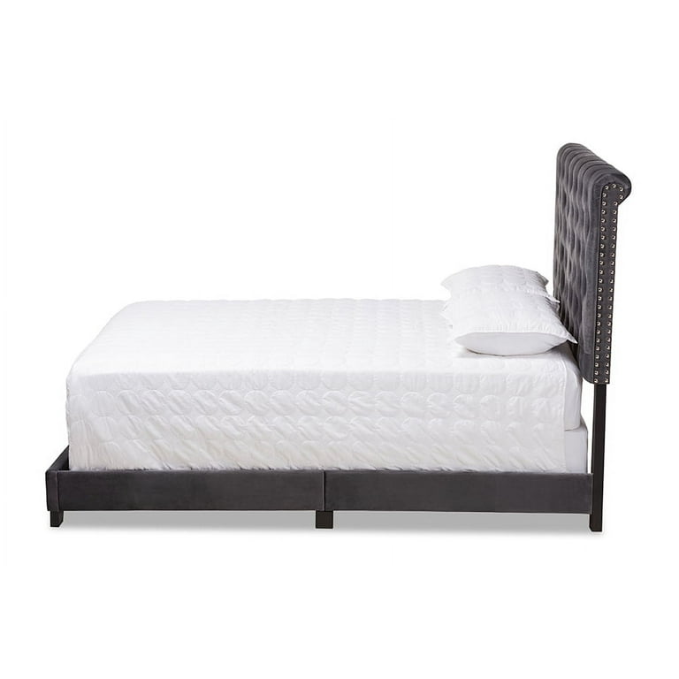 Ｙ's bed＋bath【ベッドカバー/Ｗ】黒サテンキルト/新品❣️レア❣️25千円 Baxton Studio Candace Luxe and Glamour Dark Grey Velvet