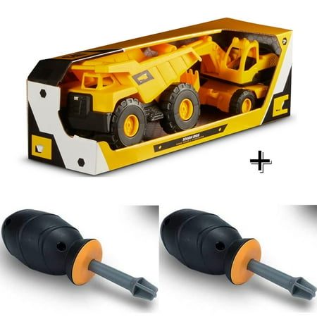

Construction Vehicles Play Set WisToyz Take Apart Truck Toy Assembly Loader Excavator Digger W/ Screwdriver STEM Learning Gifts for 3 4 5 6 Year Olds Kids Toddlers Christmas Gift