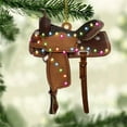 thumbnail image 4 of SMKE Western Ornaments,cow horse saddle ornaments,western Christmas tree charms,rustic frontier festive decor,rodeo country bold wild west spirit,galloping equine hanging adornments C, 4 of 4