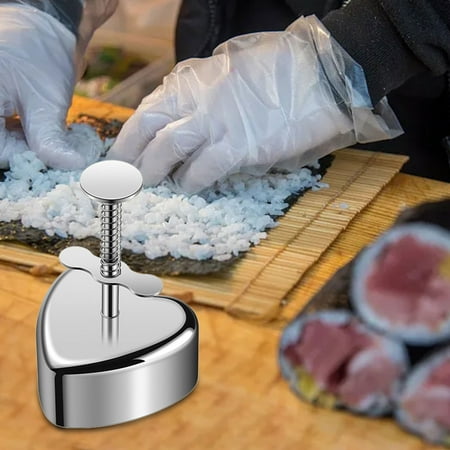 

WNFJR Heart-shaped Onigiri Mold Stainless Steel Rice Ball Mold Valentines Day Gifts for kids Round/Bears/Flower -shaped Spam Musubi Mold
