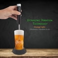 thumbnail image 3 of Portable Electric Ultrasonic Drink Frother - Battery Operated Handheld Beer Foam Maker Machine w/ Stainless Steel Wand, 4.93 oz Glass - For Coffee, Milk, Cappuccino Latte - NutriChef PKBRFM32 (Black), 3 of 7