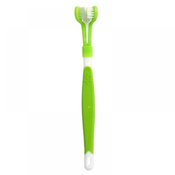 Pet Dog Toothbrush Pets Oral Cleaning Threehead Toothbrush Dental Care Cat Cleaning Mouth Dogs