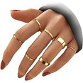 thumbnail image 2 of ORUYROP 3-10 Pcs Knuckle Rings Set Stainless Steel Ring Simple Smooth Finger Stackable Rings Set for Women Plain Band Rings, 2 of 6