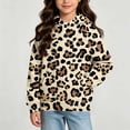 thumbnail image 5 of Xdegoge Tween Girls Pullover Hoodies Leopard Print Hooded Sweatshirts Long Sleeve Tops with Kangaroo Pocket Fashion Fall Winter Clothes, Size 11-12, 5 of 6
