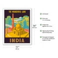thumbnail image 2 of India - The Wonderful Land - Taj Mahal - Vintage Travel Poster c.1958 - Fine Art Matte Paper Print (Unframed) 11x14in, 2 of 4