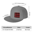 thumbnail image 3 of Red And Black Plaid Flat Bill Hats for Men Snapback Skull Skateboard Hats Baseball Cap, 3 of 7