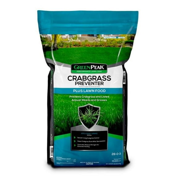 Greenpeak 7046171 15000 sq ft. Crabgrass Preventer Lawn Food for All Grasses