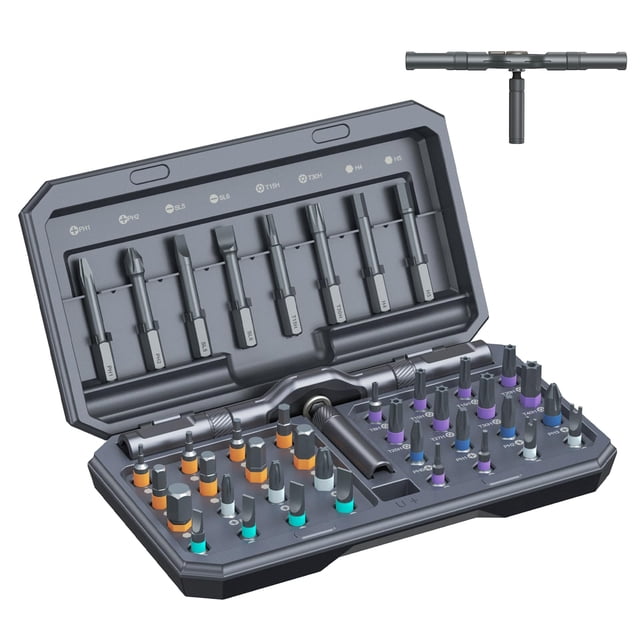 Juego de destornilladores magnéticos ORIA 42 en 1 con mango en T y funda