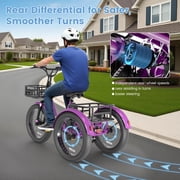 MOONCOOL TK1 Folding Electric Tricycle for Adults,48V 14.5Ah Removable battery, 1000W Motor, 20 Fat Tire Step-Thru 3 Wheel Electric Bicycle W/ Front & Rear Storage Bag Kit