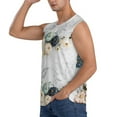 thumbnail image 3 of Fotbe Men's Pumpkin And White Marble Print Men's Sleeveless Muscle Tank Tops Casual T-Shirts for Gym Workout Beach-Small, 3 of 8