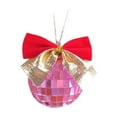 thumbnail image 2 of Mirror Disco Balls,Mini Disco Balls with Ribbon Bow for Disco Party Silver and Gold Ornaments Mirror Ball Decoration Christmas Tree(Pink), 2 of 6