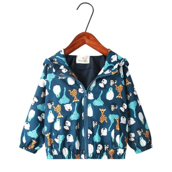 AAMILIFE Spring Jacket for Girls Coats Hooded Unicorn Rainbow Pattern Girls Clothes Outerwear Kids Windbreaker Girls Jackets