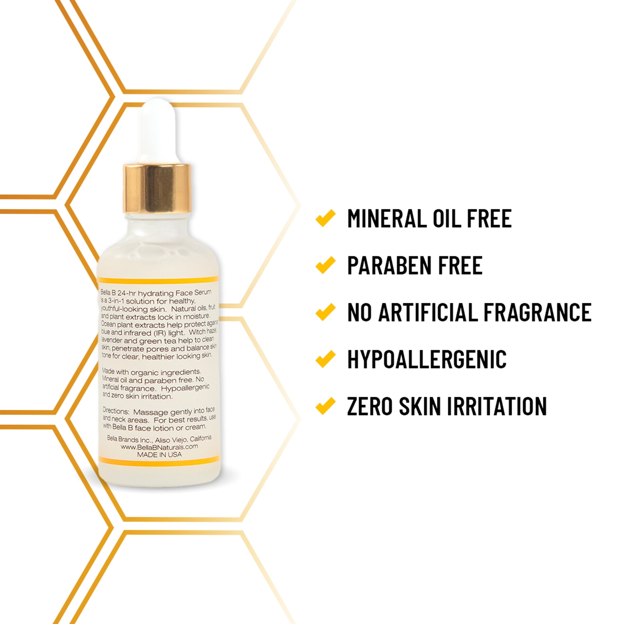 BELLA B Face Serum 1.7 oz Bottle - Facial Glow - Pregnancy Skin Care - Pregnancy Safe - Healthy Beauty - Natural Face Serum - Anti Aging Serum for Skin - Organic Serum for Face