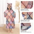 thumbnail image 3 of FORMRS Wearable Blanket Hoodie with Sleeves for Kids Cozy Flannel Sweatshirt, Pink Shimmering Pattern, 3 of 7