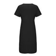 thumbnail image 3 of Pntutb Dress for Women Casual Round Neck Print Summer Short Sleeve Dresses Pockets, 3 of 7