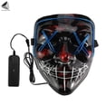thumbnail image 3 of PULLIMORE Halloween Scary Mask Double Colors Led Mask EL Wire Light up Mask For Halloween Cosplay Costume Party (Blue + Ice Blue), 3 of 9