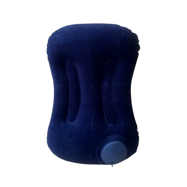 Wosthever Vuelo almohada inflable cuello espalda cintura resto PVC flocado viaje portátil cojín de aire, azul carpas azul marino