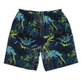 thumbnail image 3 of Uemuo Cartoon Dinosaur Pattern Men's Swim Trunks Hawaiian Beach Bathing Suit Swimsuits Beach Quick-Dry Shorts with Pockets-, 3 of 9