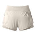 thumbnail image 4 of MEZZALL Women's Versatile Workout Shorts For Gym Running And Yoga Breathable Loose Fit Activewear Bottoms For Daily Exercise And Lounging Bottoms Solid Color Summer , Beige, 4 of 9