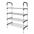thumbnail image 6 of Homely-Hub 4-Tier Slim Shoe Rack, Compact Easy-Assembly Design Silver-Black, Space-Saving Shoe Shelf for Bathroom, Living Room, Dorm, 6 of 9