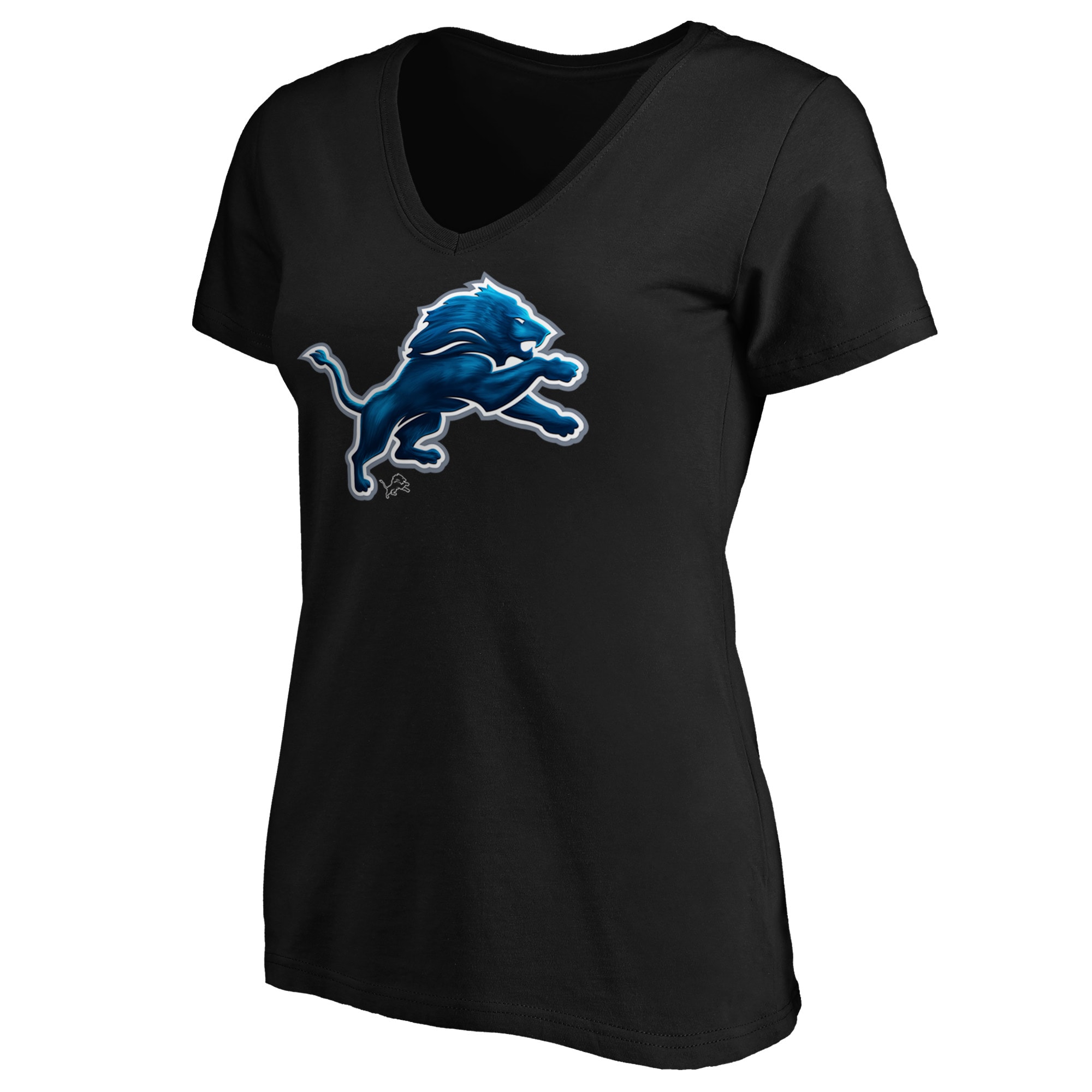 Women's Fanatics Branded Black Detroit Lions Midnight Mascot Logo V-Neck T-Shirt - image 2 of 3