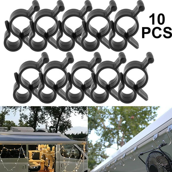 10Pcs Camping Awning Hooks Clips RV Tent Hangers Light Hanger for Caravan Camper