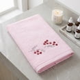 thumbnail image 5 of REGALWOVEN Pure Cotton Embroidered Hand Towels, 2 Pack Ultra Soft Absorbent Floral Bathroom Towels Quick Dry for Guest Room Vanity Pink 29" x 13", 5 of 7