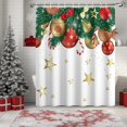 thumbnail image 2 of Christmas Shower Curtain Xmas Balls Shower Curtains for Bathroom Decorations Pine Trees Stars Bathroom Curtain Christmas Holiday Waterproof Fabric Bath Curtain 72"x72", 2 of 5